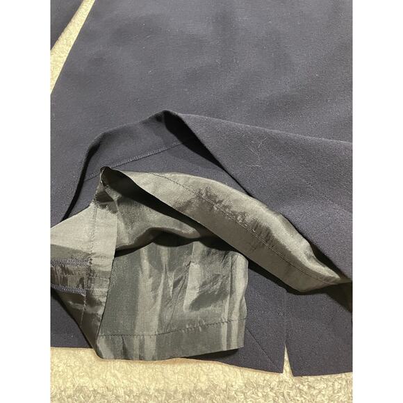 VTG Jean Muir Studio Dress Sz 6 Long Sleeve Classic 100% Wool Lined Navy Blue - Picture 6 of 7